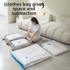 Borsa di stoccaggio di plastica NFS con la tecnica di compressione di vuoto trasparente spessa del bordo blu <span class=keywords><strong>per</strong></span> i vestiti delle <span class=keywords><strong>trapunte</strong></span> da viaggio - Product Image 3