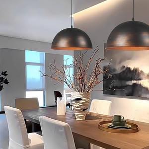 Luminaire suspendu LED de style industriel rétro, design japonais Wabi-Sabi, en fer, hauteur réglable, Lustre moyen - Product Image 1