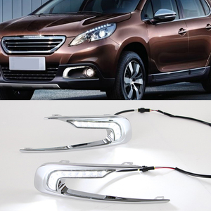 1 paire LED DRL feux de jour couvercle <span class=keywords><strong>antibrouillard</strong></span> phare pour Peugeot 2008 2014 2015 2016 - Product Image 1