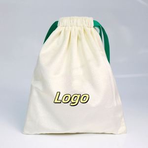 Custom Logo Reusable Cotton Canvas <b>Drawstring</b> Shopping <b>Bag</b> with <b>Drawstring</b> Closure for Gifts and Dust Cover - Product Image 2