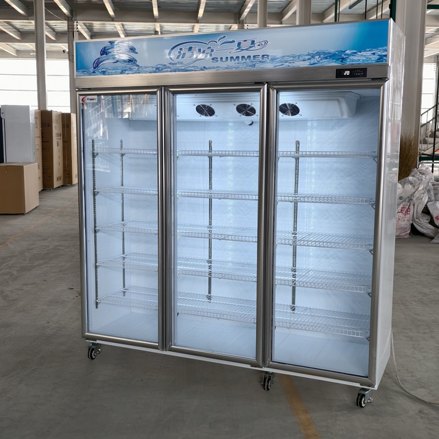 Large-capacity Mechanical Temperature Control LED Commercial Upright Beer Bottle Cooler Refrigerator with Adjustable Shelves