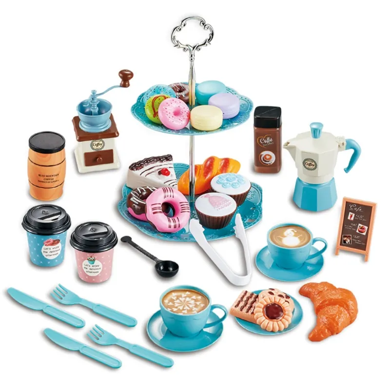 Set di giocattoli per macchine da caffè per bambini giocattoli da cucina simulazione tostapane per alimenti pane torta al caffè gioco di imitazione giocattoli regalo per bambini