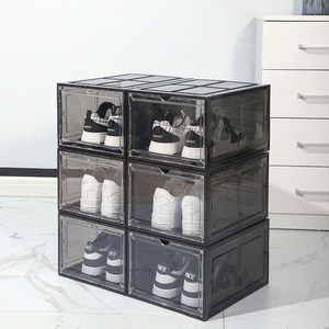 Boîte de rangement empilable transparente moderne pour chaussures étagères pliables armoire en plastique Caja Para Zapatos présentoir transparent pour chaussures - Product Image 3