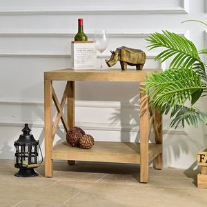 Table basse en bois naturel INNOVA pour salon, avec un design décoratif antique, idéale pour les canapés - Product Image 2