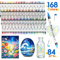 Marqueur acrylique double pointe double couleur à encre liquide directe, 24/48/72/96/120/168 couleurs, pour le dessin DIY sur pierre, papier, verre