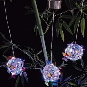 Guirlandes de fleurs décoratives de <span class=keywords><strong>jardin</strong></span> imperméables, plantes, lampes à globe suspendues à LED, boules lumineuses à LED, lumières papillon, lumières solaires d'extérieur - Product Image 2