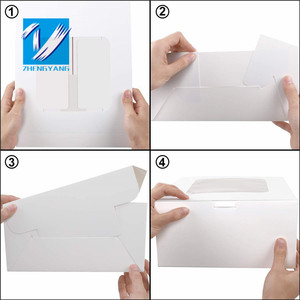 Tùy Chỉnh Trắng Bánh Hộp Bánh Quà Tặng & Giao Hàng Bao Bì Bánh Hộp Với Hiển Thị Rõ Ràng Xem Cửa Sổ - Product Image 5