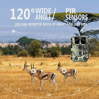 Caméra de chasse infrarouge 4K 48MP avec connexion Wi-Fi activée par le mouvement, contrôle par application, pour la surveillance de la faune, portée IR 20m/85ft
