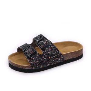 Chaussures en liège à paillettes brillantes pour femmes à la mode <span class=keywords><strong>sandale</strong></span> antidérapante diapositives plage printemps saison diverses Options EVA PU daim <span class=keywords><strong>bois</strong></span> - Product Image 2