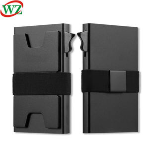 Portefeuille RFID anti-électronique personnalisé pour homme, design minimaliste et fin en métal, fibre de carbone et cuir, pour affaires - Product Image 3