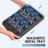 Étui de transport miniature avec 6 plateaux métalliques magnétiques, cadre en aluminium, boîte de rangement et d'exposition de voyage, étui de transport portable