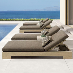 Muebles de exterior Chaise Lounge, silla elevadora de aluminio, tumbona doble, tumbonas impermeables para piscina, playa, sofá moderno - Product Image 3