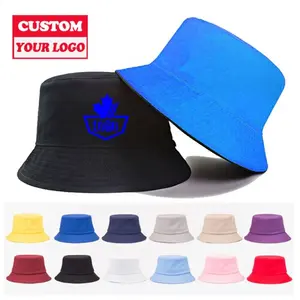 All'ingrosso Logo del progettista Multi colore tessuto di cotone semplice pescatore per adulti fatto a mano cappello da secchio di seta soffice personalizzato