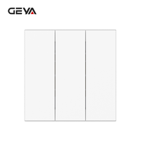 Interrupteurs muraux intérieurs étanches GEYA de haute qualité, style minimaliste, norme européenne 86*86mm, 10A 250V, 3 gangs 1 voie, PC