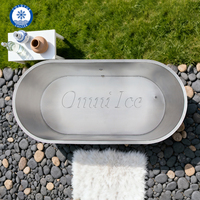 Baignoire à glace commerciale Omni en acier inoxydable, design écologique à remous, autoportante pour la récupération musculaire et les spas bien-être