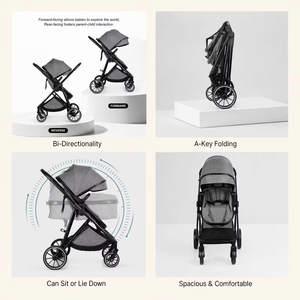 Poussette Bébé 3-en-1 Haut de Gamme avec Siège Auto Pliable pour Voyage, Idéale pour Bébés de 0 à 3 Ans - Product Image 2