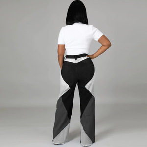 NOVEDAD DE VERANO <span class=keywords><strong>2022</strong></span>, pantalones vaqueros Boyfriend con empalme de lavado, pantalones vaqueros de mujer, pantalones vaqueros de <span class=keywords><strong>moda</strong></span> callejera - Product Image 4