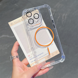Cover Magnetica Trasparente Antiurto con Airbag per <span class=keywords><strong>iPhone</strong></span> 17 <span class=keywords><strong>Pro</strong></span> Max 17 Air 16 15 14 <span class=keywords><strong>13</strong></span> 12 con <span class=keywords><strong>Protezione</strong></span> Lente - Product Image 1
