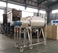 Mélangeur horizontal industriel pour poudre de lessive, sucre, café, broyeur, mélangeur solide-liquide, mélangeur de graines d'herbe humide et sèche 500 kg