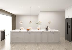 Gabinetes de Cocina Clásicos de Madera Maciza Estilo Shaker Blanco con Laca para Cocina en Forma de I - Product Image 3