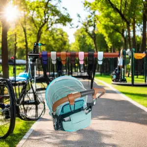 Tas bayi kulit PU, kait kereta bayi kulit PU berputar 360 derajat, Organizer kereta bayi kait kereta bayi