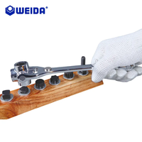 Clé à douille universelle multi-têtes WEIDA 8 en 1 WH11741 45 #   Jeu de clés à douille flexibles magnétiques en acier, outils métriques