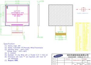 2.0 inch <span class=keywords><strong>TFT</strong></span> <span class=keywords><strong>LCD</strong></span> hiển thị <span class=keywords><strong>320x240</strong></span> <span class=keywords><strong>RGB</strong></span> giao diện ili9341 IPS Bảng điều chỉnh với điện trở Mô-đun cảm ứng - Product Image 6