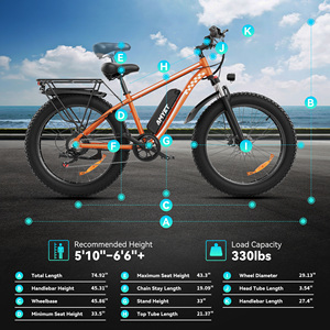 EB26 26인치 팻 타이어 전기 자전거 48v/15AH 배터리 산악 전기자전거 유압 디스크 브레이크 전기 자전거 미국 창고 - Product Image 4