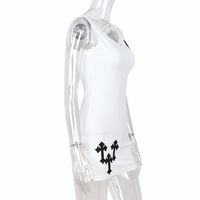 Women's Cross Stitching Tank Top Dress, U Neck, Sleeveless