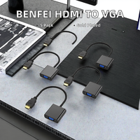 Adaptateur en matériau ABS, paquet de 5, mâle/femelle, pour ordinateur portable, PC, moniteur, projecteur, HDTV, Chromebook, Raspberry Pi, Roku