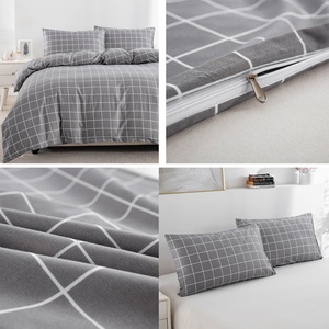 En Gros Usine Parure de Housse de <span class=keywords><strong>Couette</strong></span> Rayée 100 % Coton, Coton Lavé Super Doux pour Hommes, Hôtellerie et Literie Scolaire - Product Image 3