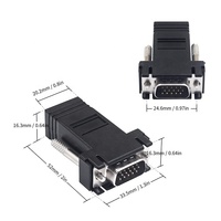 Extensor VGA Utp Cat5/5e/6 VGA a Lan Cat5 Cat5e Cat6, Adaptador convertidor