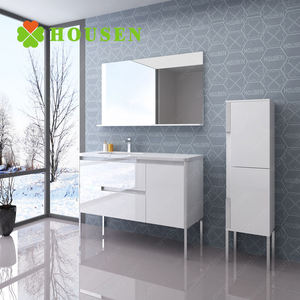 Housen Vente en gros Chine Bois Moderne Salle de Bain Vanité Armoires avec Lavabo - Product Image 4