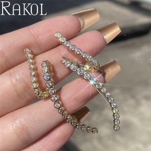 أقراط بيان هندسية للفتيات راكول EP2793 موضة 18 قيراط مطلية بالذهب من الزركون - Product Image 3