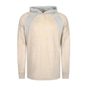 T-shirts à capuche sans boutons en coton ignifuge FR4117Khaki 4,5 OZ, vêtements de sécurité ignifuges avec tissu contrastant - Product Image 1