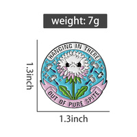 Broche en émail 'Dandelion' avec le message 'Hanging In There Out Of Pure Spite', motif fleur de pissenlit amusante et mignonne, pour sac, revers, badge, bijou, cadeau