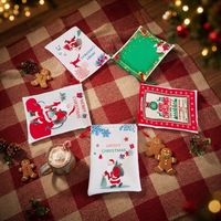 Sac de rangement de cadeaux de Noël en polyester écologique personnalisé avec impression durable et design de mode pour offrir des cadeaux