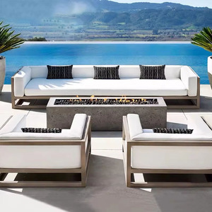 <span class=keywords><strong>Set</strong></span> Divano da Esterno in Teak Stile Nordico per Giardino e Patio, <span class=keywords><strong>Set</strong></span> Arredamento per Resort e Hotel - Product Image 1