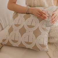 Haferflocken Beige Luxus Sofa kissen Gewebte Kissen bezüge mit modernen französischen Vintage-Stil für Zuhause und Wohnzimmer Dekor