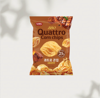 SAMAH BBQ Quattro Chips de Maíz con Sabor a Galbi Coreano, Sabor a Carne Ahumada, Textura Ondulada de Cuatro Capas, Paquete de Snacks Crujientes, Bocado Adictivo
