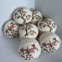 Kippa en lin ivoire en gros avec broderie florale sur tous les panneaux, doublure intérieure personnalisée imprimée, Kippot de mariage juif, Yarmulke Judaica