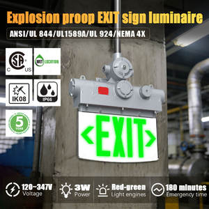 Lumière d'urgence antidéflagrante à LED à émission latérale, classe de zone 1, zone 1, AC 120-347V, 5000K, 5W, IP66 - Product Image 2