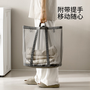 Foldable Laundry Basket Grey Oxford Fabric Rectangle Shape Standing Type Clothing Organizer For Bathroom Toilet Storage - Product Image 5