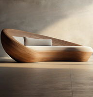 Ensemble de canapés de bureau modernes de luxe, grande chaise longue en bois avec tissu en velours convertible pour hôtels appartements villas