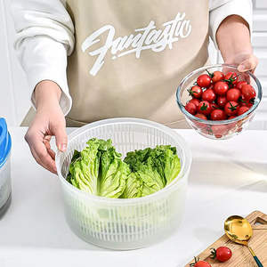 Essoreuse à salade commerciale en plastique blanc élégante, fonctionnement manuel à manivelle, écologique, Besafe VD03 pour restaurant et cuisine - Product Image 3