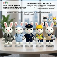 Peluche Lapin d'Affaires Personnalisée de Haute Qualité, Super Douce, Pondérée, Rembourrée en Coton PP Sûr, Fabricant OEM ODM, Marque BIPU, pour Fêtes