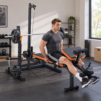 Bangku Angkat Beban Lipat dan Dapat Disesuaikan dengan Rak Barbell, Lat Pulldown, Preacher Curl Bench, dan Bench Press untuk Home Gym Grosir