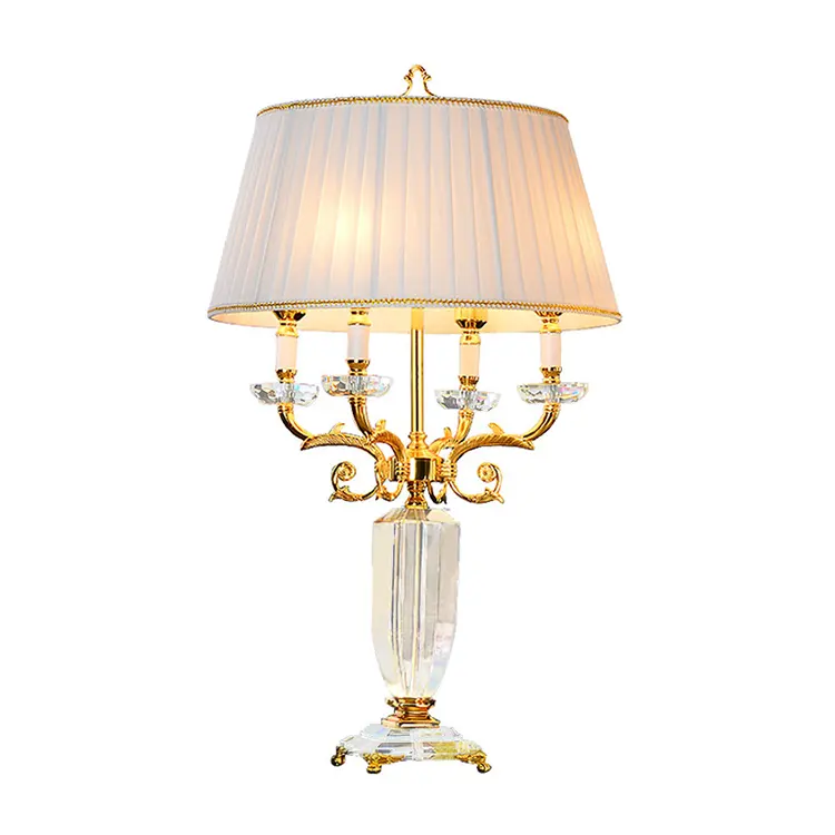 Stile europeo retro decorativa lampada villa lampada da comodino K9 di cristallo squisita lampada da tavolo artigianale zhongshan guzhen fabbrica del prodotto