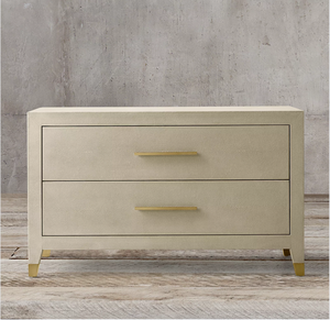 Rhoohill ตู้ข้างเตียงทำจากหนังลายนูนสำหรับโรงแรมทำจากไม้เนื้อแข็ง2ลิ้นชักแบบปิด - Product Image 1