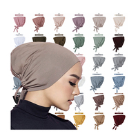 36 Farben Elastic Tie Back Caps Baumwolle Jersey Stretch Unter Schal Hijab Caps Muslimische Frauen Weiche Baumwolle Kopf wickel Turban Bonnet
